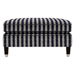 Duresta Grayson Footstool, Umber Leg Scirocco Stripe Midnight